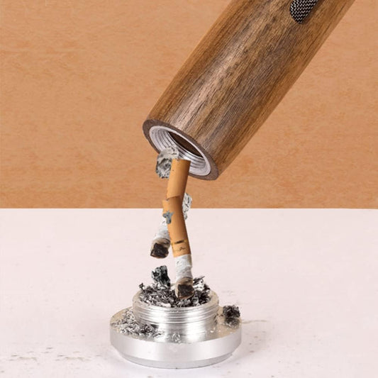 Portable Cigarette Ashtray, Handheld Walnut Cigarette Holder, Cigarette Ash Catcher For Travel, Home, Office, Car