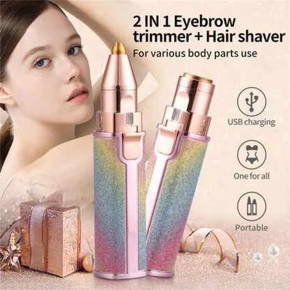 2-in-1 Facial Hair Remover & Eyebrow Trimmer + Free Delivery