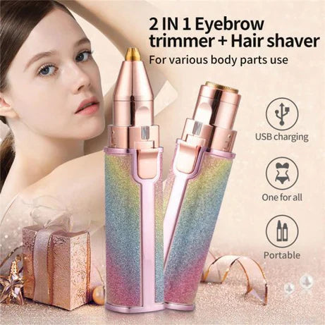 2-in-1 Facial Hair Remover & Eyebrow Trimmer + Free Delivery
