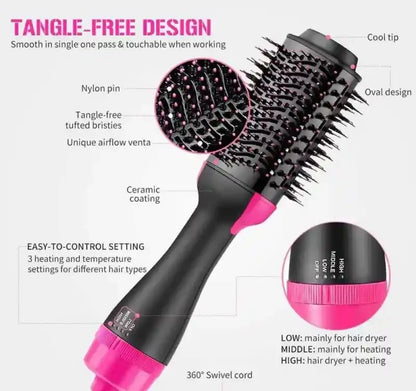 One Step 3 in 1  hair straightener,  Hair Dryer , and hair curler for ladies - hare drier for girls - Hair Straightener Comb for Drying for women - Hair Dryer Styler - Hot Air Brush - Comb for Drying, Straightening, and Curling