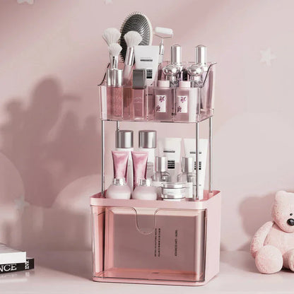 Luxury 3-Tier Acrylic Organizer - Elegant Vanity Display Stand for Makeup, Skincare, Perfumes & Jewelry