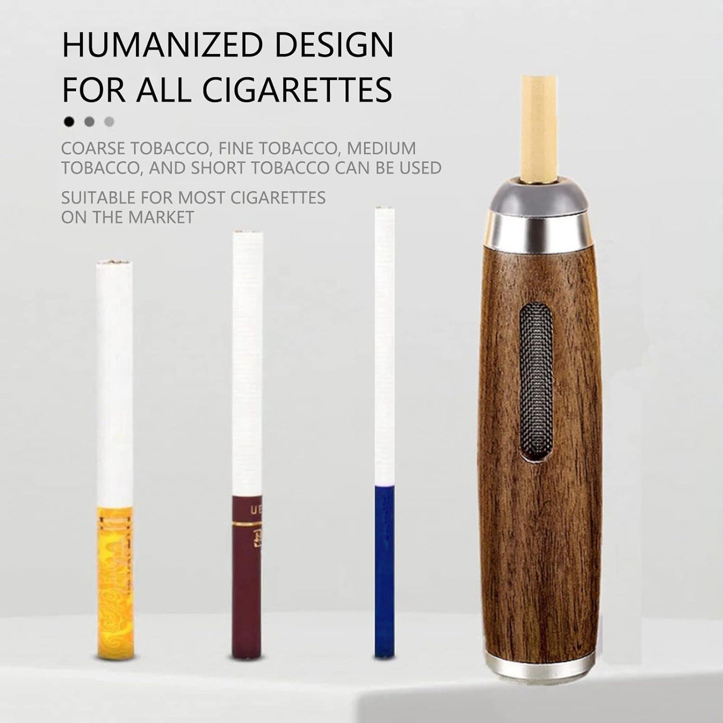 Portable Cigarette Ashtray, Handheld Walnut Cigarette Holder, Cigarette Ash Catcher For Travel, Home, Office, Car