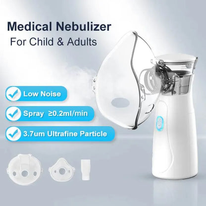 Health Care Portable Mesh Nebulizer - Dual Power Ultrasonic Atomizer Best Nebulizer For Kids And Adults