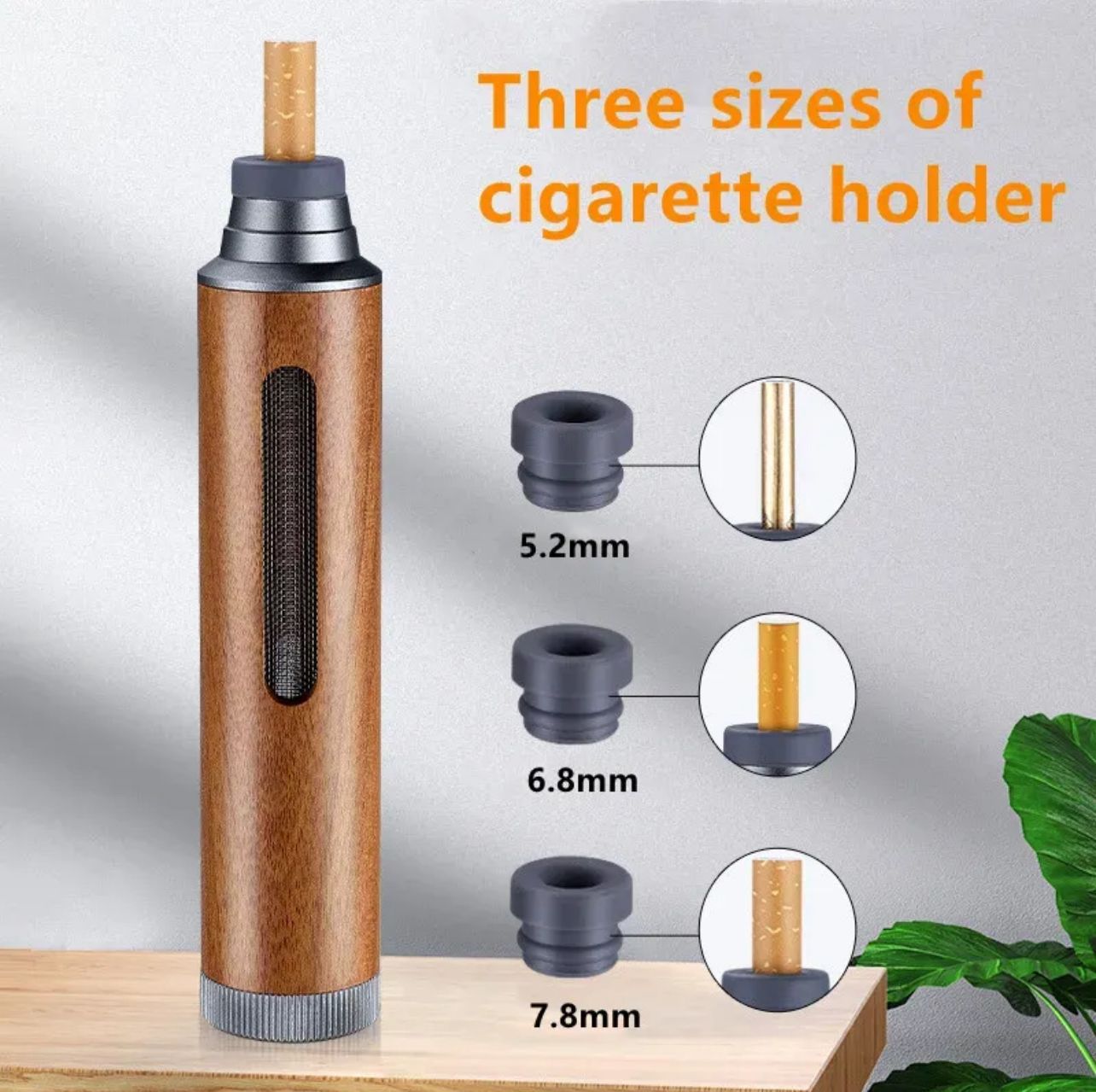 Portable Cigarette Ashtray, Handheld Walnut Cigarette Holder, Cigarette Ash Catcher For Travel, Home, Office, Car