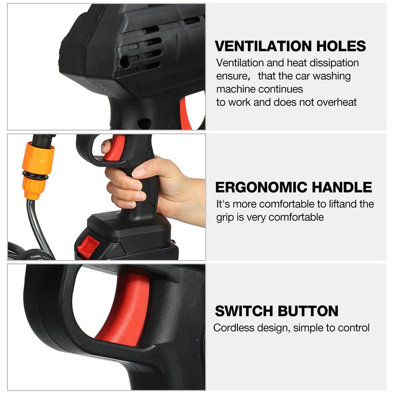 Cordless High Pressure Car Washer Rechargeable Car Wash Gun Electric Water Gun Machine