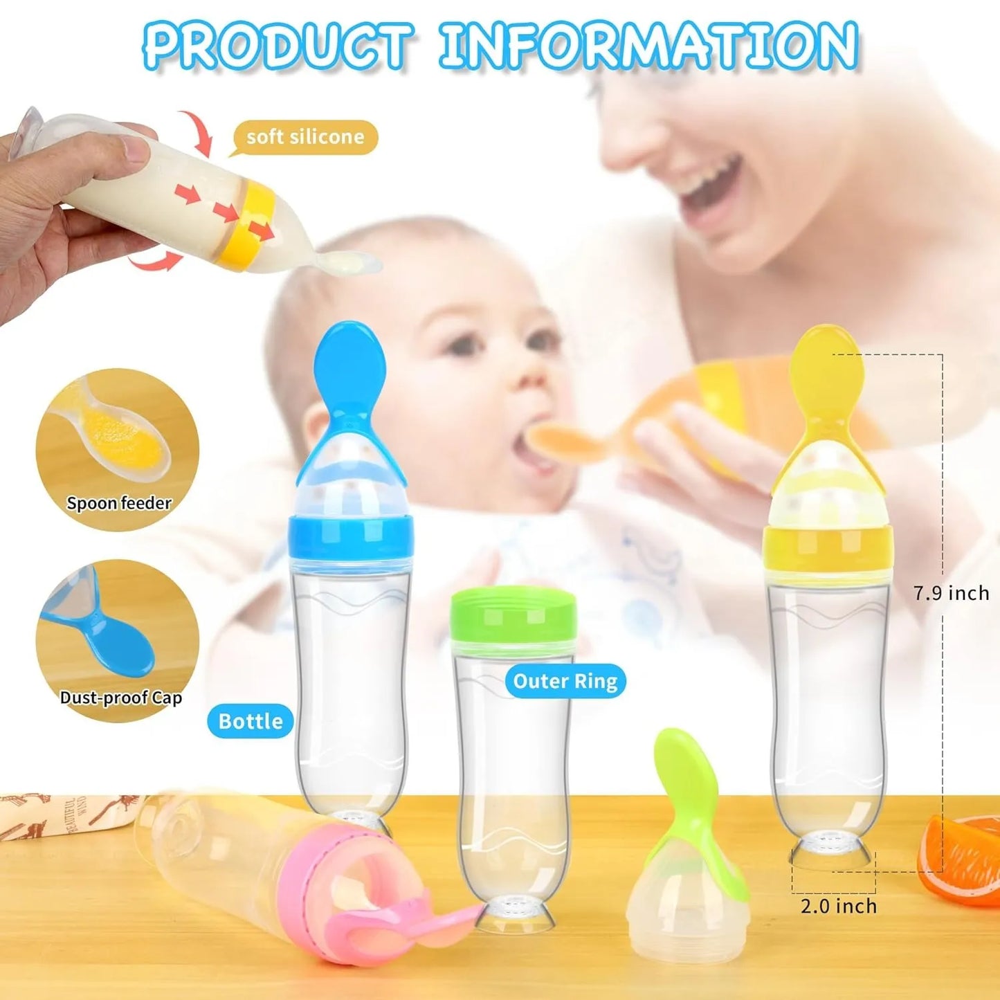 Baby Safety & Feeding Bundle 3 in 1 – Infant Safety Helmet | Silicone Spoon Feeder | Fruit Pacifier Feeder for Newborns & Toddlers