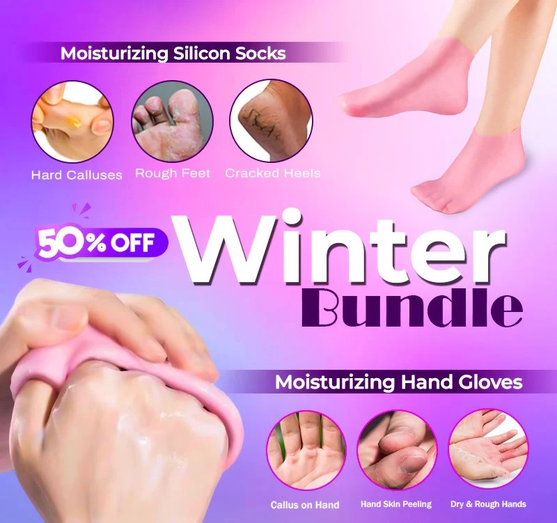 Winter Bundle Silicone 2 pairs Socks + 1 pair Gloves ( Premium Quality) + FREE DELIVERY